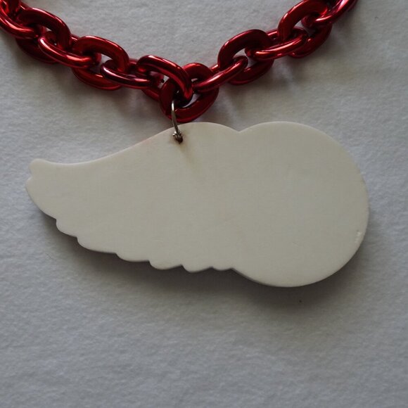 Detroit Red Wings Hockey Red Fan Chain Necklace Foam Logo USA New Bling - Picture 7 of 7